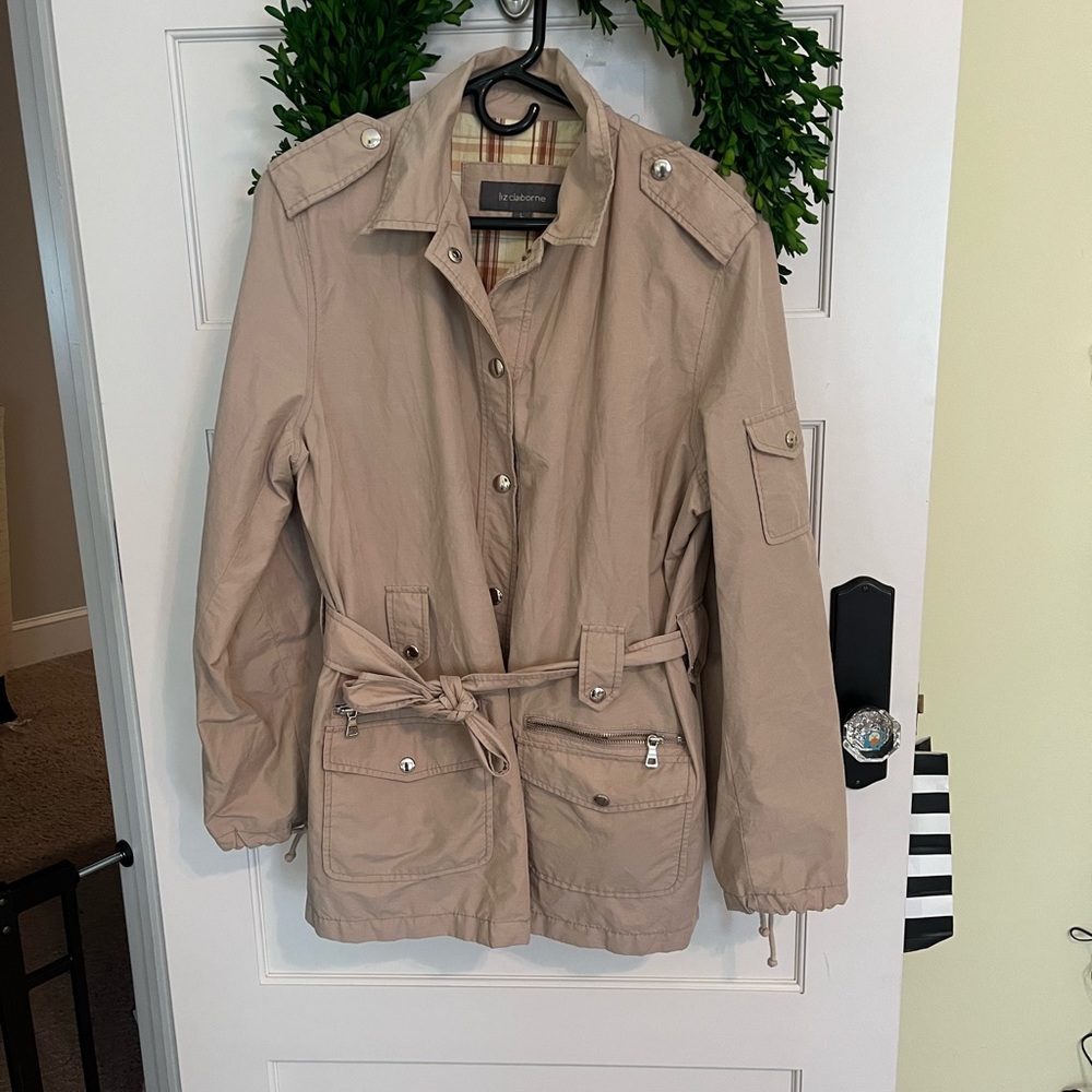 Khaki liz clairborne jacket